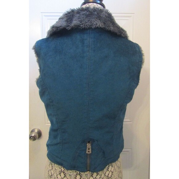 Levi’s Vest Sample Garment Blue Corduory Faux Fur Lined Womens Size M - Picture 4 of 11